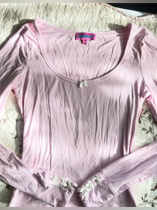 Edikted Tops - Edikted Light Pink Lolo Bow Long Sleeve Top with Bows